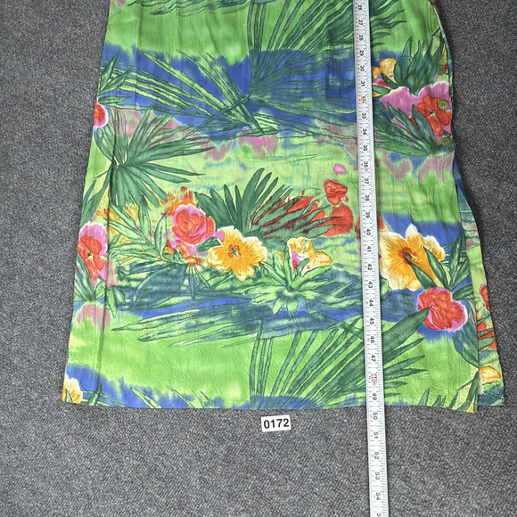 Jams World Dress Womens Medium Tropical Floral Hawaiian Midi Pockets Y2K Vtg - Picture 5 of 10